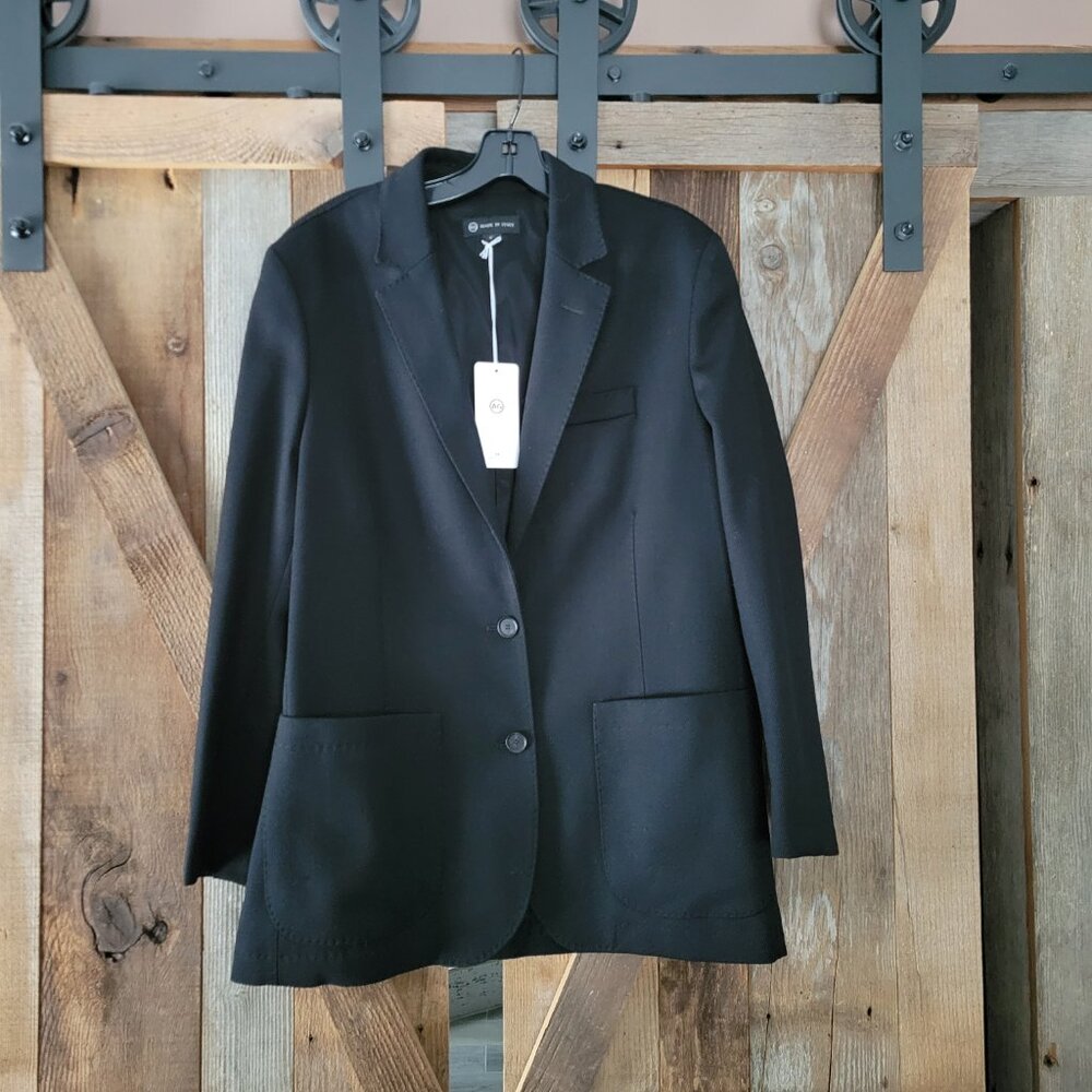 Ag Adriano Goldschmied Black Wool Unisex Blazer